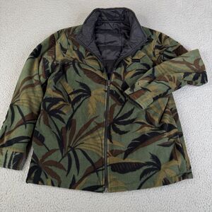O'NEILL Camo Jacket Men Medium Green Fleece Reversible Insulated Full Zip Surfer